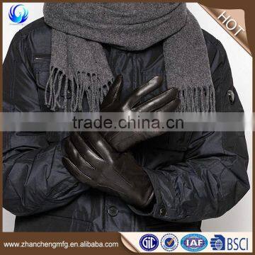 Factory price fashion mens goatskin leather hand gloves for wholesales