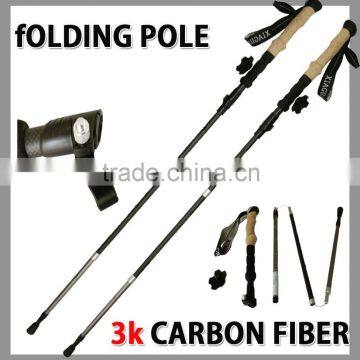 Folding hiking poles carbon fiber walking sticks