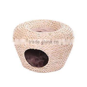 Water hyacinth pet bed/ wicker pet beds/ two cat beds/ two dog beds/ natural wicker pet beds