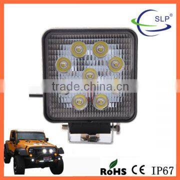 Best selling 27W IP67 Square led work light for trucks,atv,utv