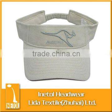100% cotton embroidered visor cap in white color