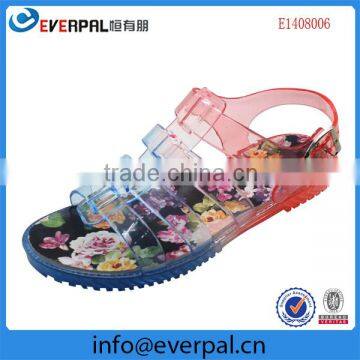 new style Women's Maryja slippers/sandals printing jelly shoes thick bottom slope Clogs