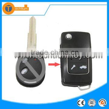 ABS replacement car flip remote key shell with logo chip groove for Chevrolet Lova