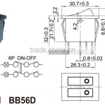 Double Pole Small Pin Mini Rocker Switch T120,rocker Switch Used in Desk USB Mini Fan photo-3