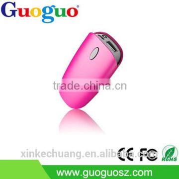 Guoguo Wholse high quatlity 18650 power bank colorful slim portable led light 3600mAh mobile power pack