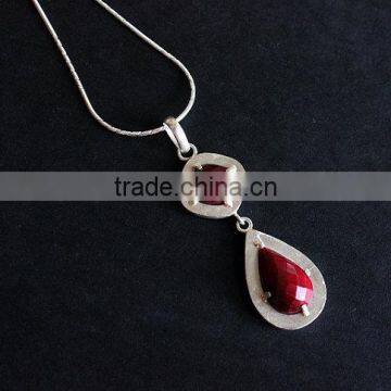 falak gems Artisan Ruby pendant Bezel pendant - Gemstone Pendant