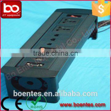 Manual Type Flip Up Desktop Socket With Power Data Cables for Office Furniture photo-4