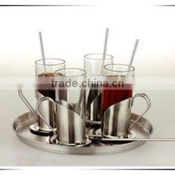 210ml irish coffee cups with stainless steel handle