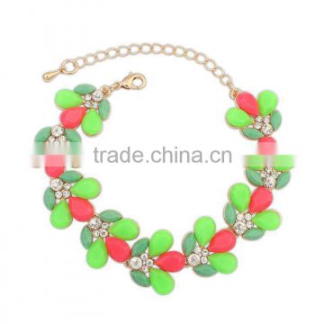 2016 Hot Sale Colorful Enamel Leaf Imitation Bracelet Jewelry