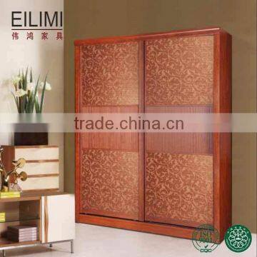 Exquisite pattern and low-key luxury 2 door wardrobe closet for cloth