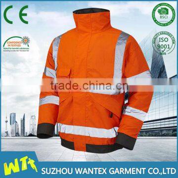 wholesale warming jacket windproof reflective safety working jacket fluo orange windproof jacket uniform