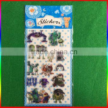 embossed PVC stickers animals stickers with silver edge