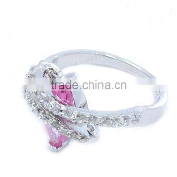 Pink CZ Ring Mirco Pave Setting Ring Fashion New Design photo-2