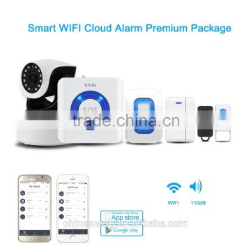 IP-based alarm monitoring smart WIFI alarm system no monthly fee no contract with free APP control