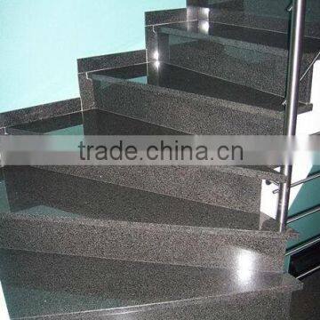 G654 China natural sesame black granite stone step granite stair granite riser