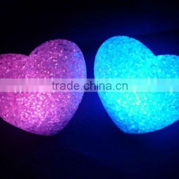 LED night light, l2cm crystal heart night light