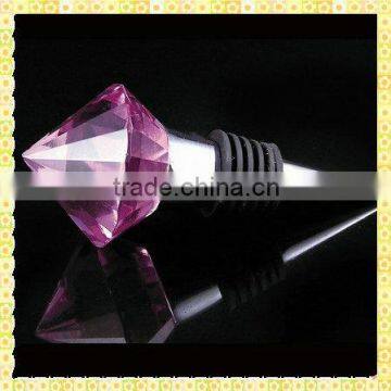 Handmade Purple Glass Diamond Wine Stoppers For Company Promotion Gifts