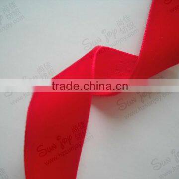Woven edge red velvet ribbon wholesale