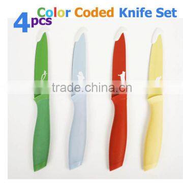 4 PCS Colorful Painting Kitchen Knife Set CK-6045