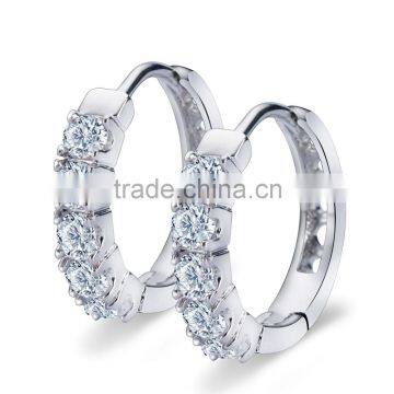 Women's classic Hoop Earrings clear AAA cz diamond huggie earrings