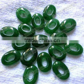 Factory price natural dyed green jade beads 13x18mm