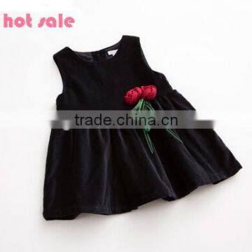 Baby girls dress customized New Arrivals 2017 Velvet Girls Dresses 3-5 year Old Girl Dress