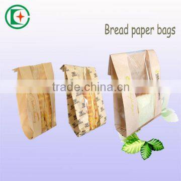 Europe exporting transparent paper bag with window bread toast bag