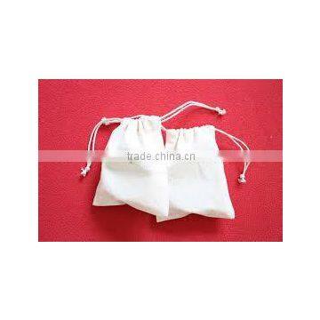 dyed cotton fabric drawstring pouch without lining