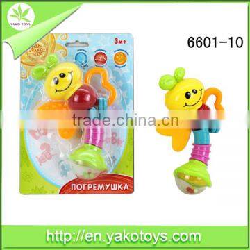 Safety material silicon teething toy rattles for baby