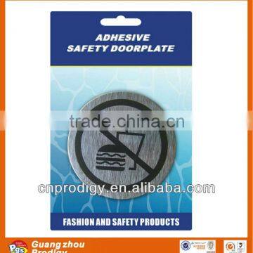 Stainless steel safety adhesive metal warning sign