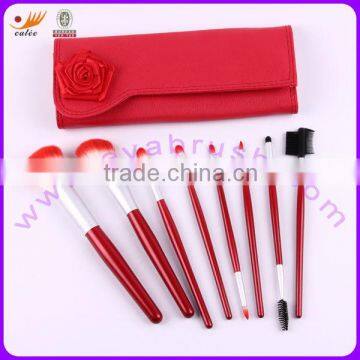 hot selling rose flower 8pcs makeup brush sets