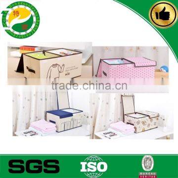 Eco-Friendly good quality custom printed foldable non woven storage Box and Bin with two lids