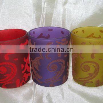 glass candle holder set any color for your choice