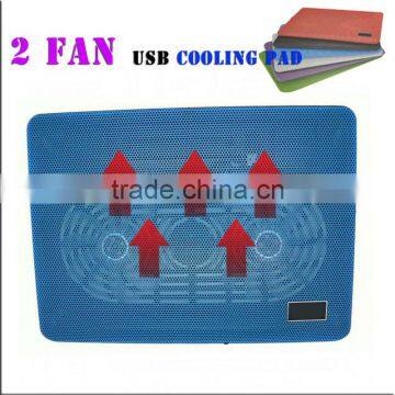 Notebook cooling pad with 4 / 2 FAN 1 USB ports cooling pad blue desktop cooling pad portable smart