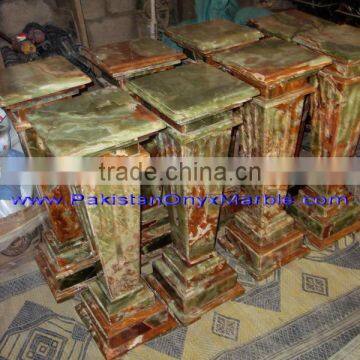 NATURAL MULTI GREEN ONYX PEDESTALS photo-6