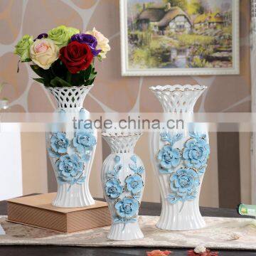 blue and white porcelain vase , porcelain flower vase with gold rim , decoration porcelain vase,craft vase ceramic,ceramic vase