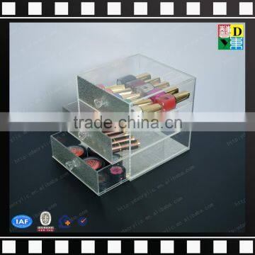 2016 clear plexiglass customized display drawers acrylic cosmetic box,cosmetic organizer box