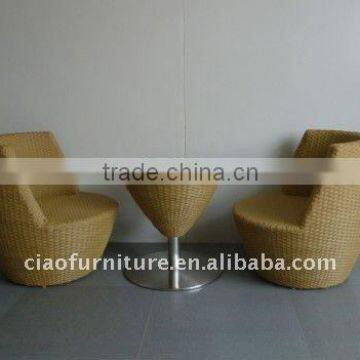 Round Coffee Table Set Chairs photo-2