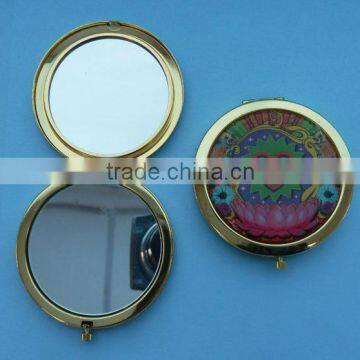 Round shape folding pocket mirror/mini custom logo make up mirror