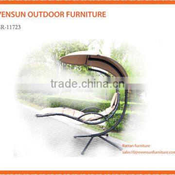 Charles Bentley Patio Outdoor Grey Rattan Hanging Swing Chair With Cushion photo-2