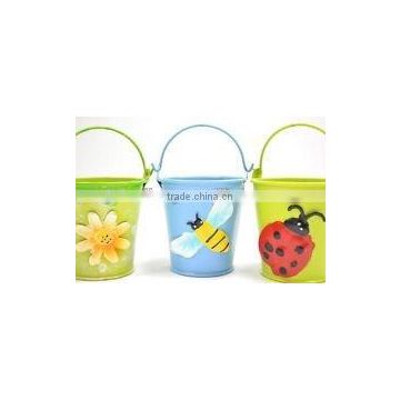 Children Gift Multi-color Garden Flower Pot/Hanging Metal Small Flower bucket/Can