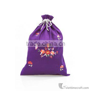 Handmade Embroidery Silk Underwear Storage Bag, Lingerie Drawstring Bag photo-2