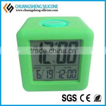 Cube Shaped Silicone Time Clock, Digital Table Clock, Anti-broken Alarm Clock photo-3