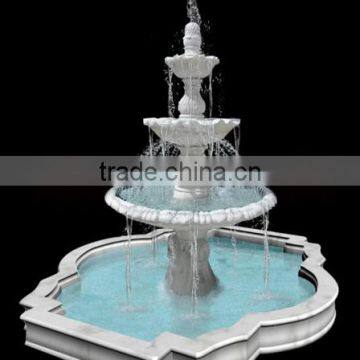 Natural White Marble 3 Tier Water Fountains