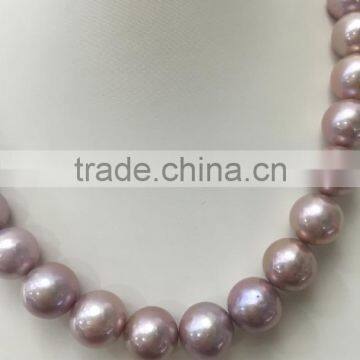 Wholesale 11-12 mm Purple Round Freshwater Loose Pearl Jewelry Necklace photo-3