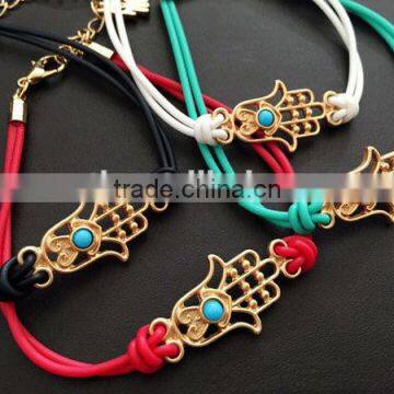 Gold Hamsa Hand Rubber Bracelet photo-3