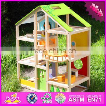 2016 New Design Beautiful Kids Wooden Big Doll House W06A160 photo-4