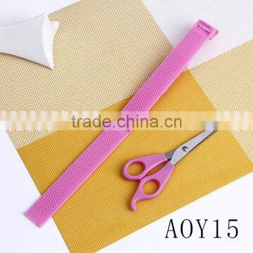 AOY15 Plastic Handle Hair Scissors Set, Easy Carry Safty Hair Cutting Scissors With Comb photo-2