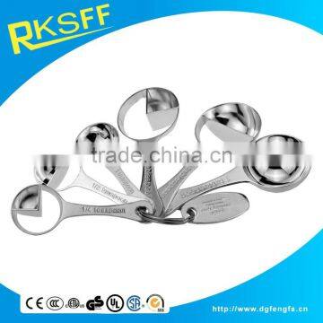 Zinc Alloy Eco-friendly Chrome Plated Two Sizes Measuring Spoon Set photo-3