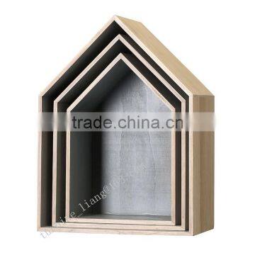 WOODEN HOUSE SHADOW BOXES SET OF 3 Pcs photo-2